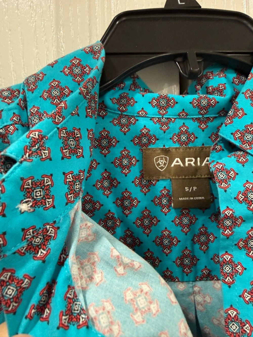 Ariat Men's Turquoise Geometric Print Button-Down Shirt